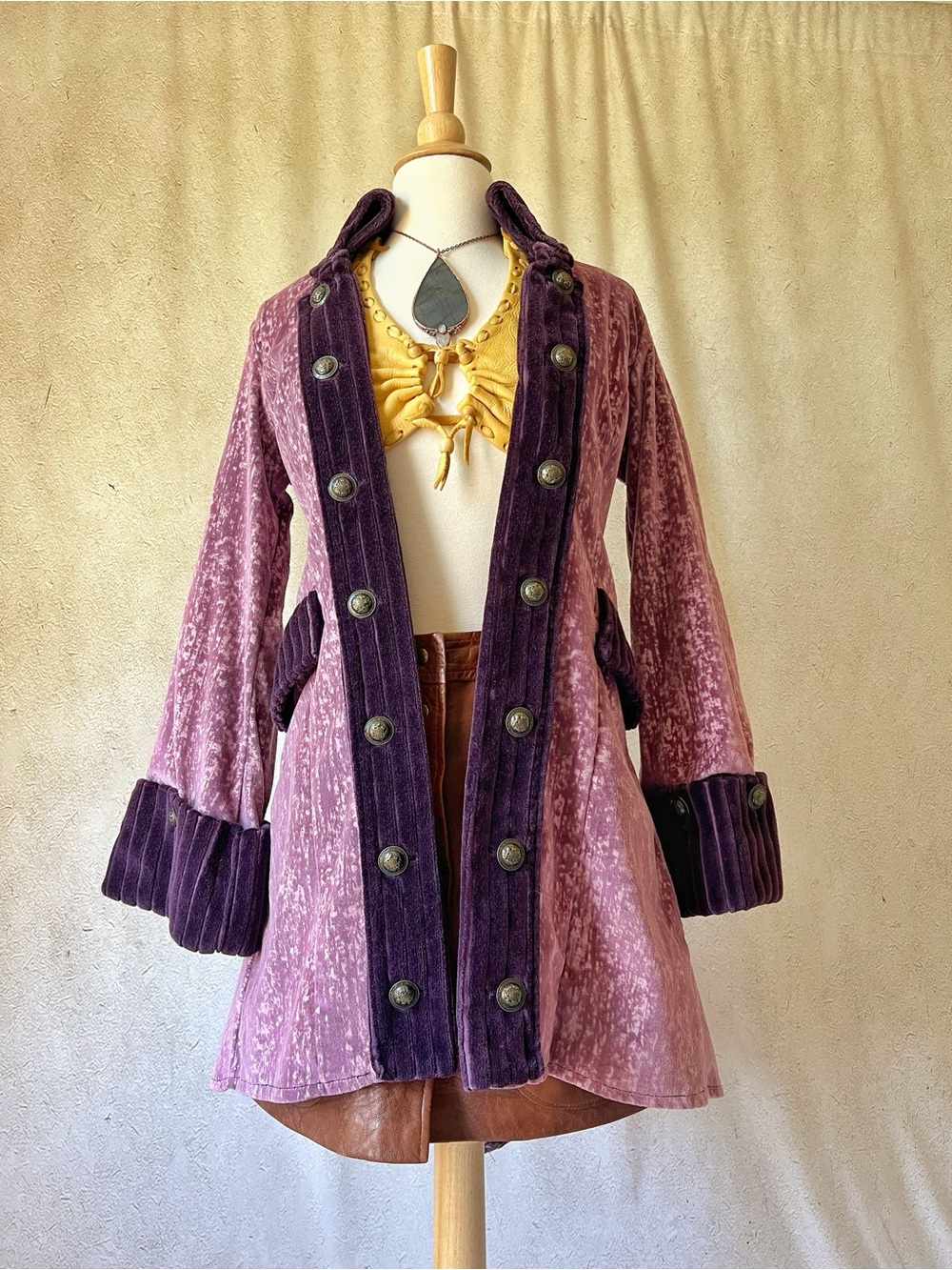 Samiah Fine Clothing Handmade Pirate Renfaire Steampunk Velvet Brocade Coat